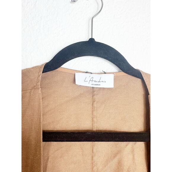 Revolve L’Academie The Jacqie Top Size Medium Tiramisu Brown Wrap Front - Picture 5 of 13